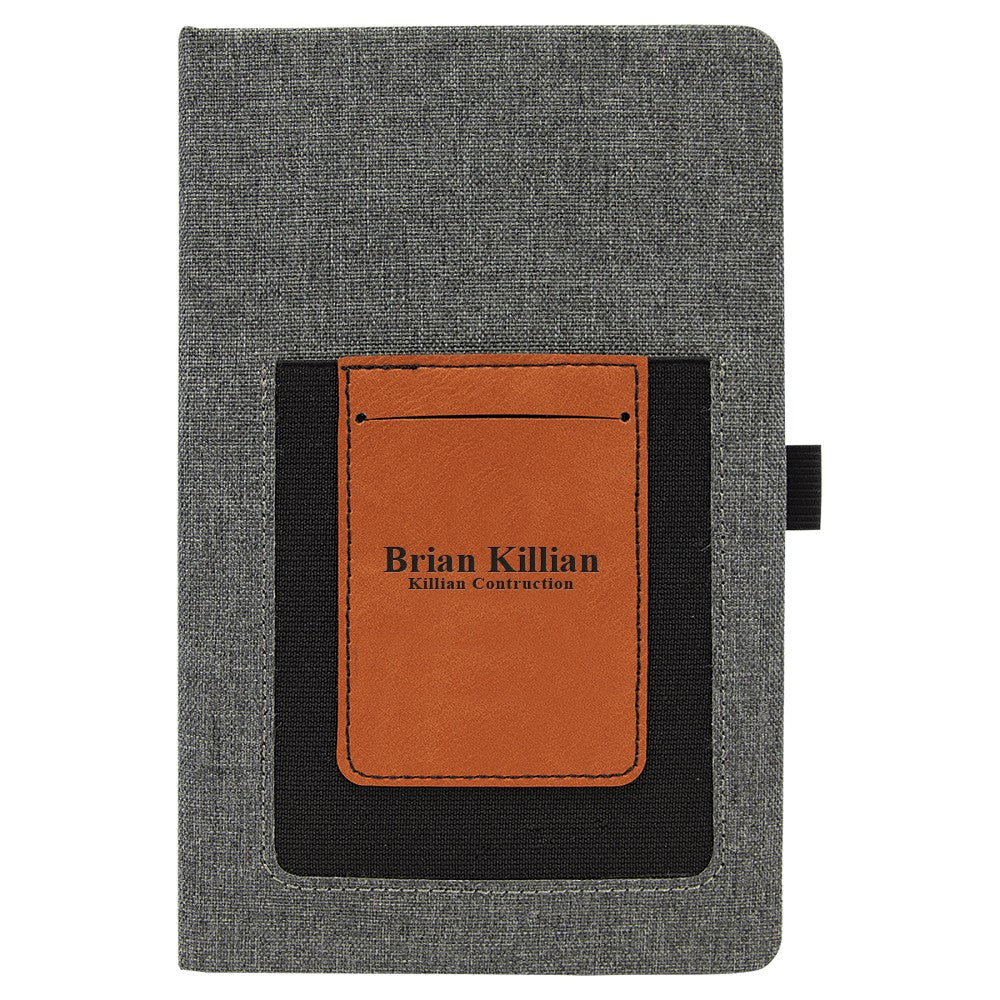 Personalized Writing Journal with Rawhide Cell Phone & Card Slot
