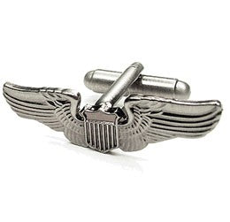 Aviator's wings silver plated cufflinks