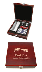 Personalized Wall Street Flask & Gaming Set - Executive Gift Shoppe