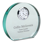 Jade Collection Personalized Round Crystal Desk Clock