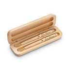 Monogram Maple Wood Double Pen and Box Set - Executive Gift Shoppe