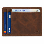 Executive Collection RFID Blocking Brown Leather Card Holder with Money Clip