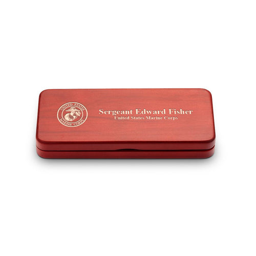Elegance Collection Cherry Finish Personalized Pen & Pencil Set for Marines