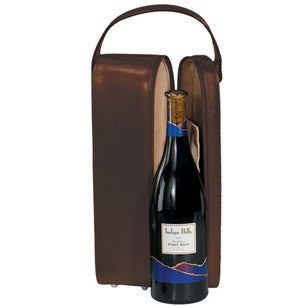 Single Wine Bottle Leather Carrier & Presentation Case