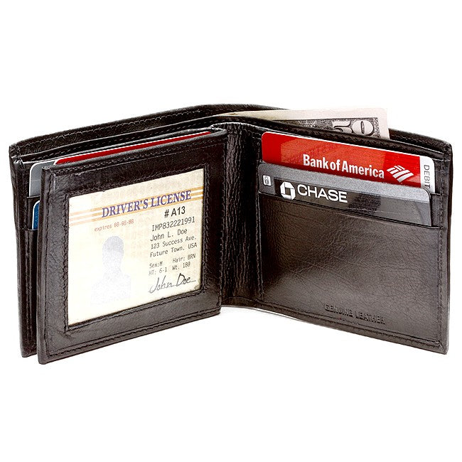 Men's Bifold Wallet with ID & Credit Card Flap - Executive Gift Shoppe