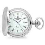 Polished Silver Quartz Pocket Watch & Chain - Executive Gift Shoppe