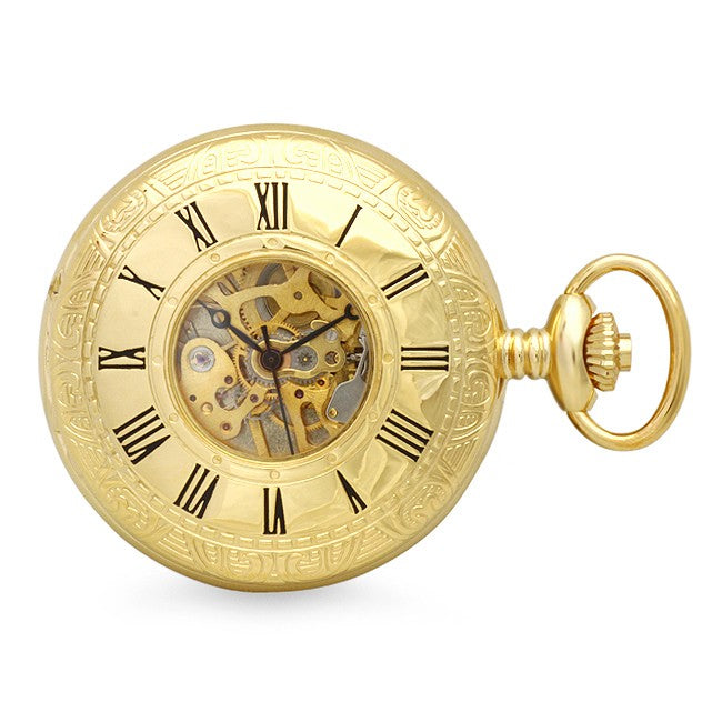 Gold Mechanical Executive Charles Hubert Pocket Watch and Chain #3558 - Executive Gift Shoppe