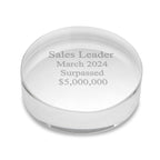 Crystal Clear Round Paperweight with Free Laser Engraving