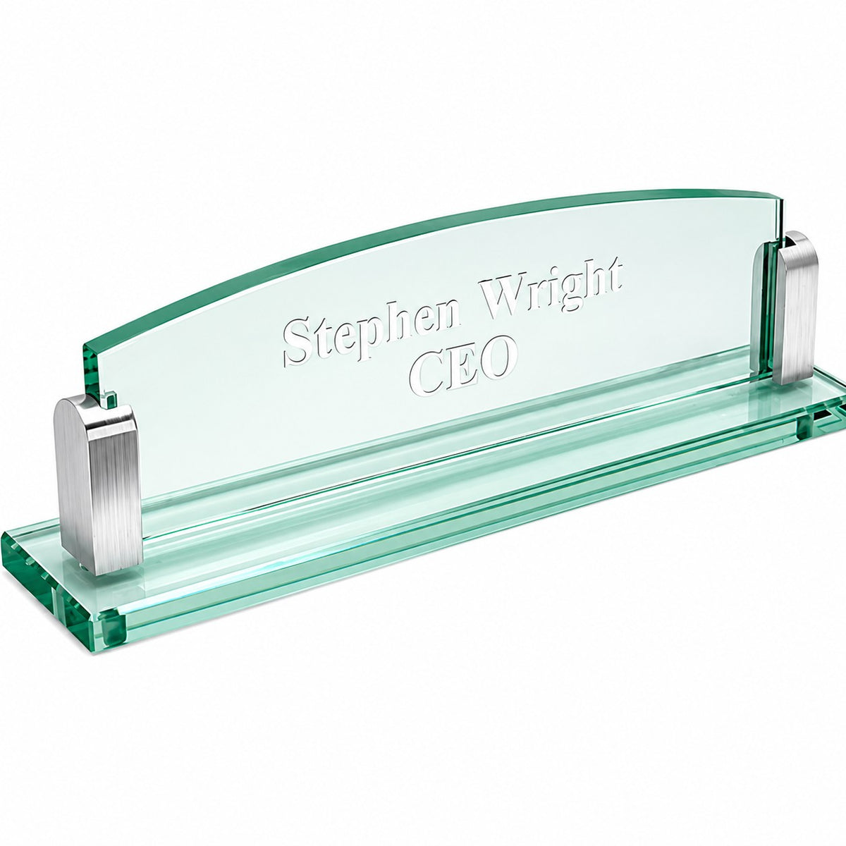 Personalized Glass Desktop Name Plate