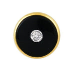 14K Gold & Onyx Round Tie Tack With Diamond Inlay
