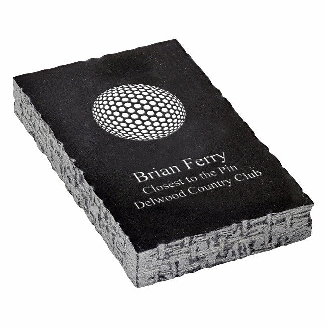 Golf Ball Personalized Black Marble Paperweight