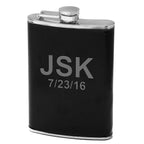 8 oz Black Leather Flask - Executive Gift Shoppe