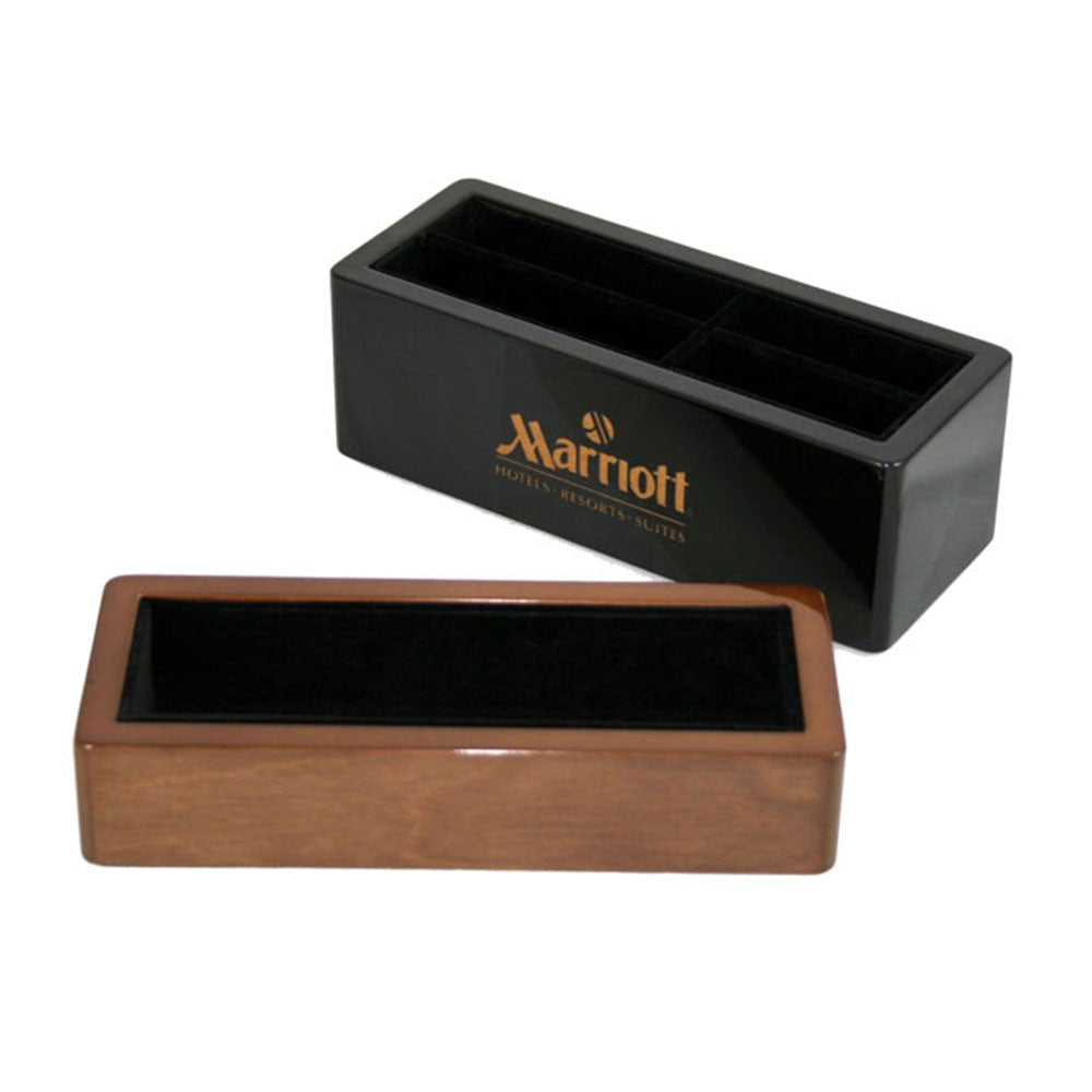Executive Stackable Wooden Cell Phone and Pen Holder