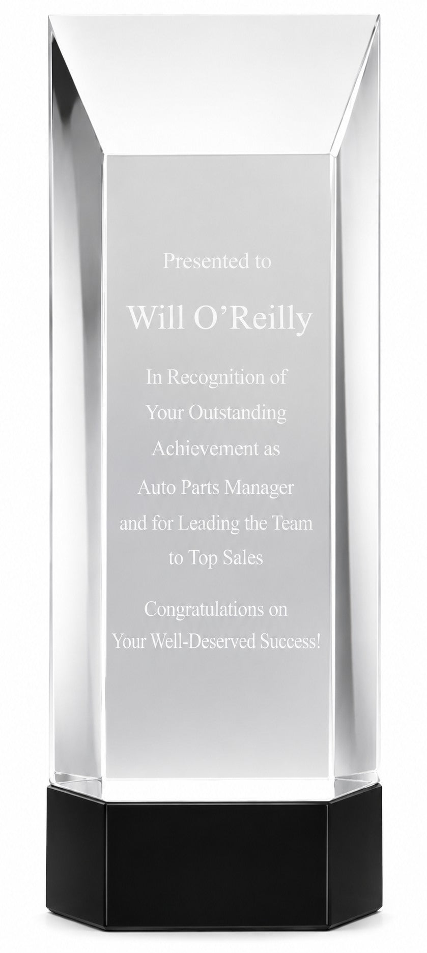 Personalized Crystal Rectangle Tower