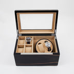 Ebony Burl Wood Two Watch Winder