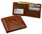 Executive Collection RFID Blocking Slim Bifold Brown Leather Wallet