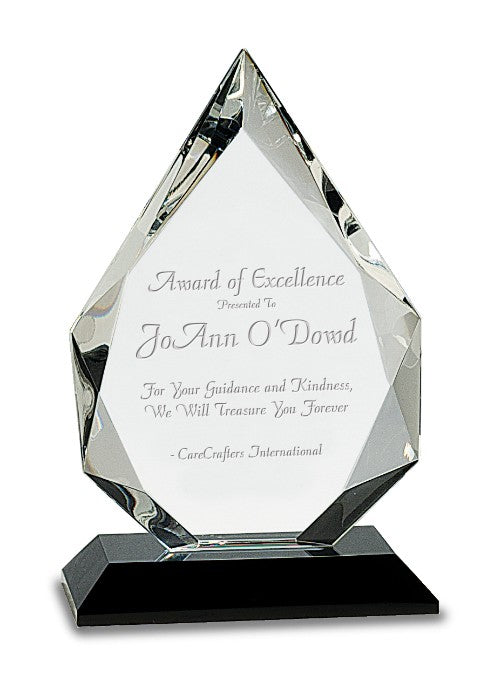 Personalized Crystal Diamond with Black Crystal Base