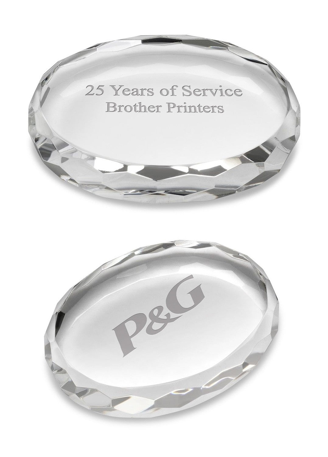 Custom Engraved Oval Desktop Paperweight