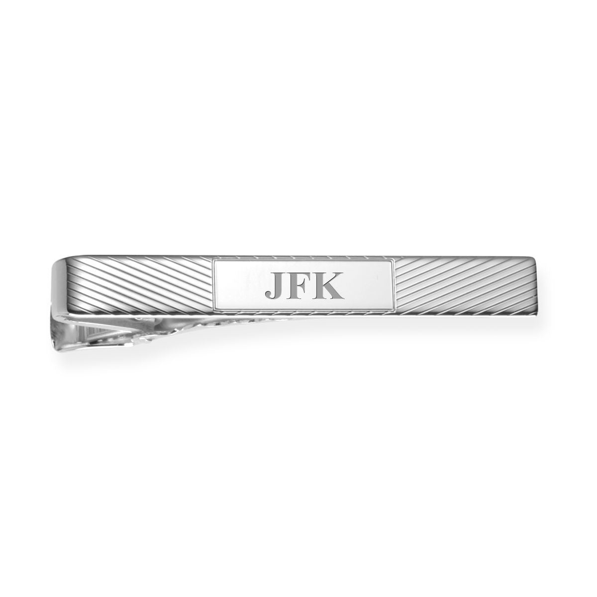 Center Collection Sterling Silver Engraved Tie Clip
