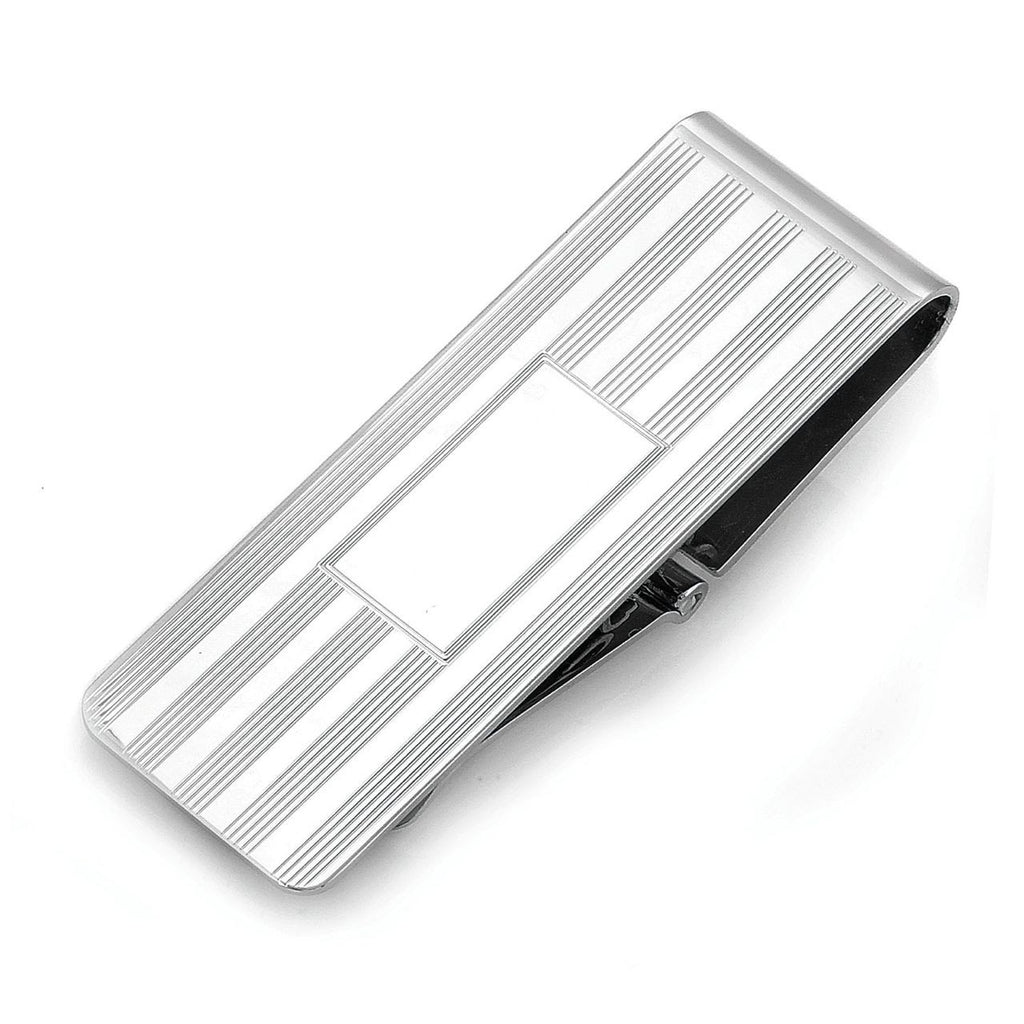 Sterling Silver Frame Collection Engraved Hinged Money Clip - Executive Gift Shoppe