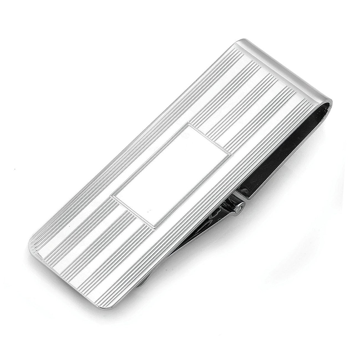Sterling Silver Frame Collection Engraved Hinged Money Clip - Executive Gift Shoppe