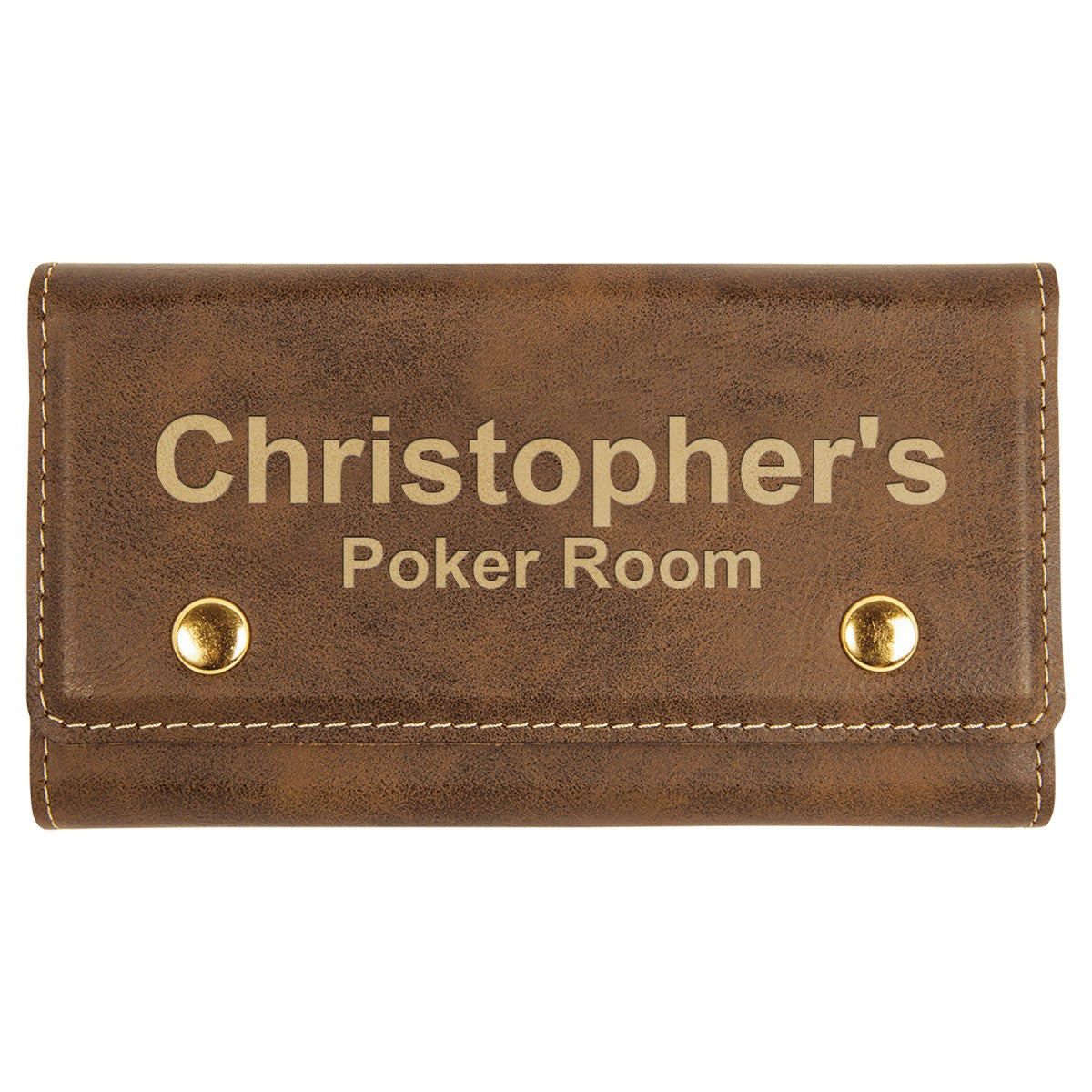 Personalized Antique Brown Playing Cards & Dice Set
