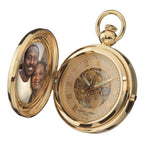 Gold Picture Frame Mechanical Charles Hubert Pocket Watch & Chain #3848 - Executive Gift Shoppe