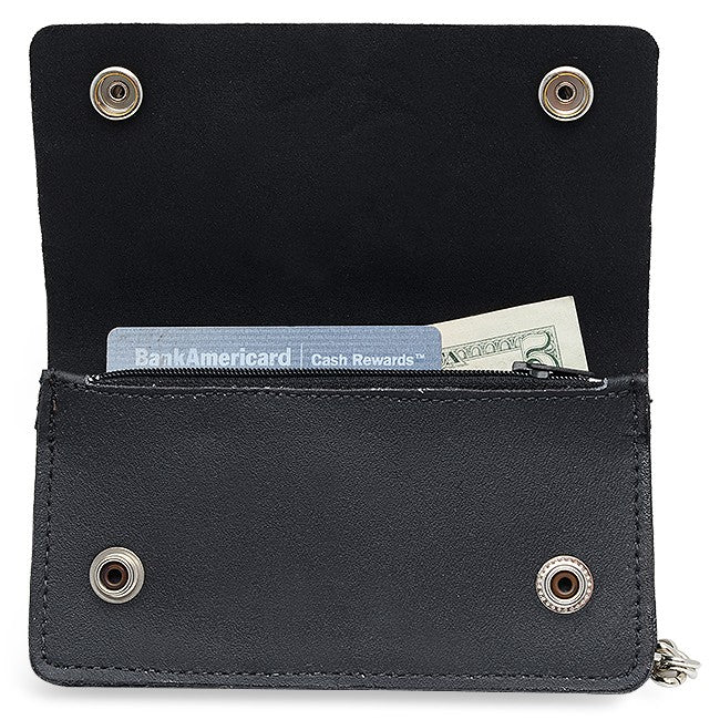 Live To Ride Theme Biker Wallet With Chain