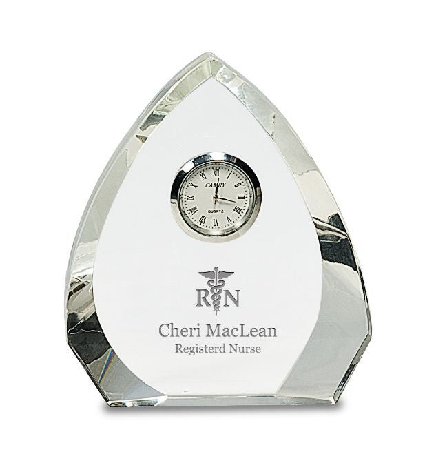 Nurse Personalized Arch Premier Crystal Clock