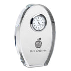 Best Teacher Ever Personalized Oval Crystal Desk Clock
