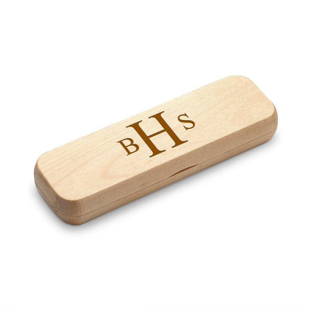 Roman Monogram Personalized Cherrywood Ballpoint Pen & Letter Opener Set