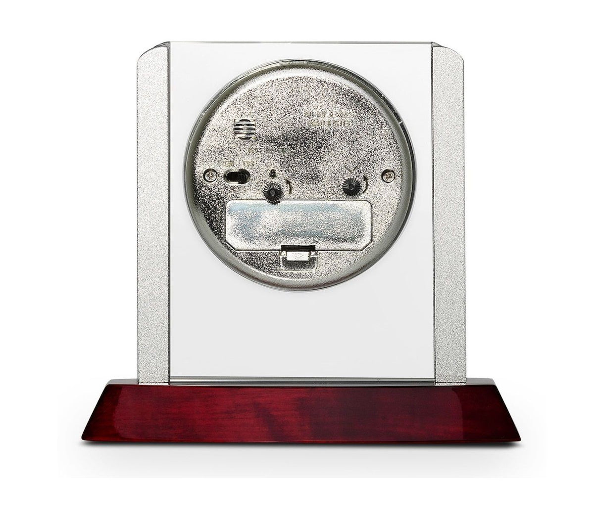 Prestige Collection Crossing Golf Clubs Theme Theme Personalized Rosewood, Glass & Steel Desktop Clock