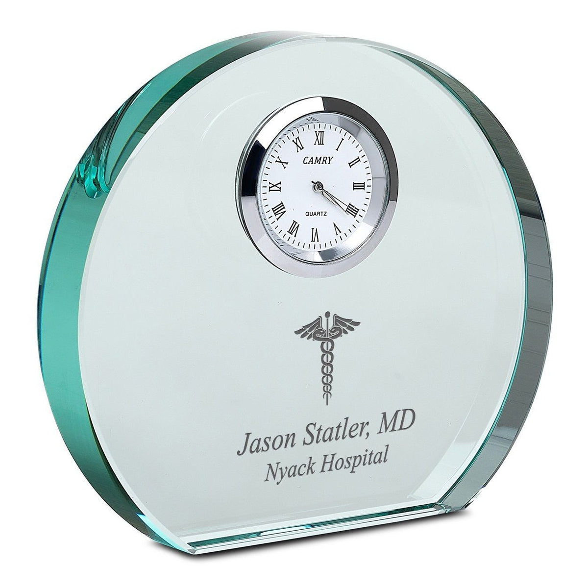 Doctor Personalized Round Crystal Desk Clock