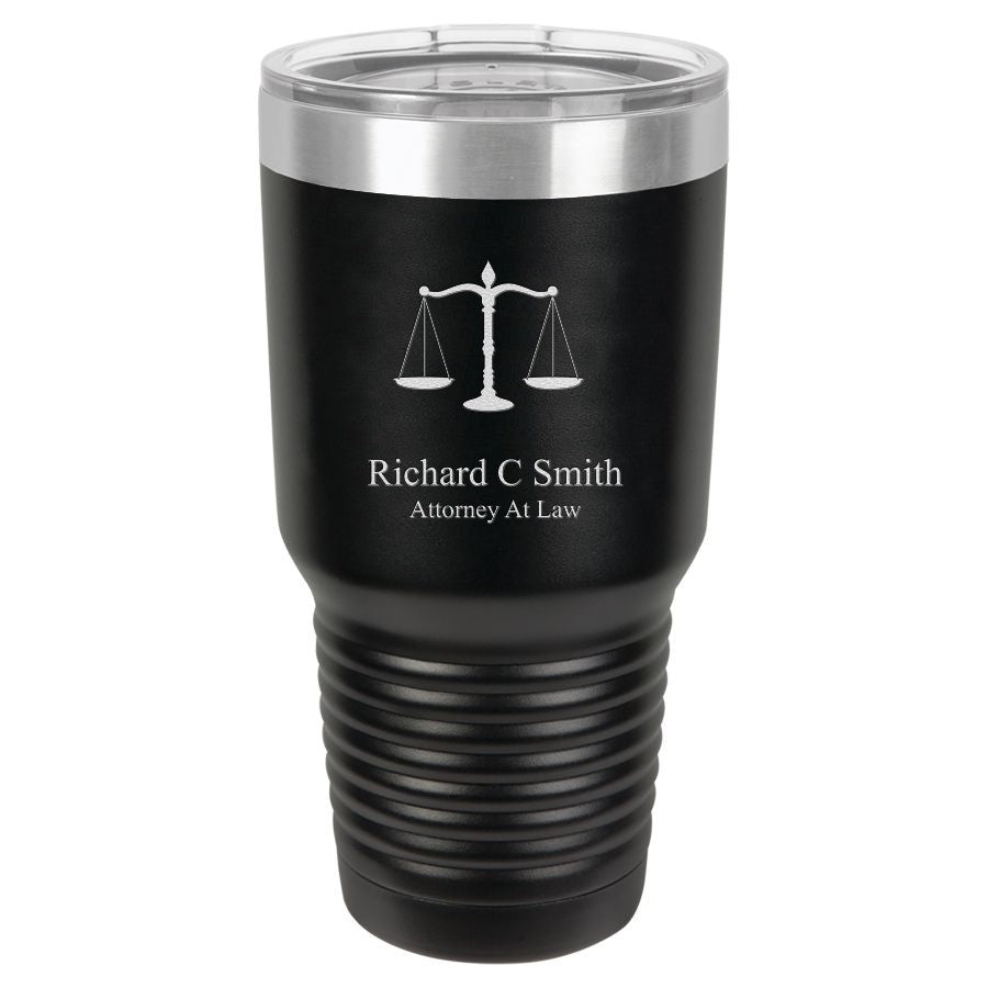 Scales of Justice Emblem Personalized 30 Ounce Tumbler