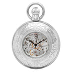 Silver Charles Hubert Mechanical Pocket Watch & Chain #3527-W - Executive Gift Shoppe