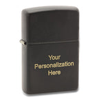 Black Matte Engravable Zippo Lighter - Executive Gift Shoppe