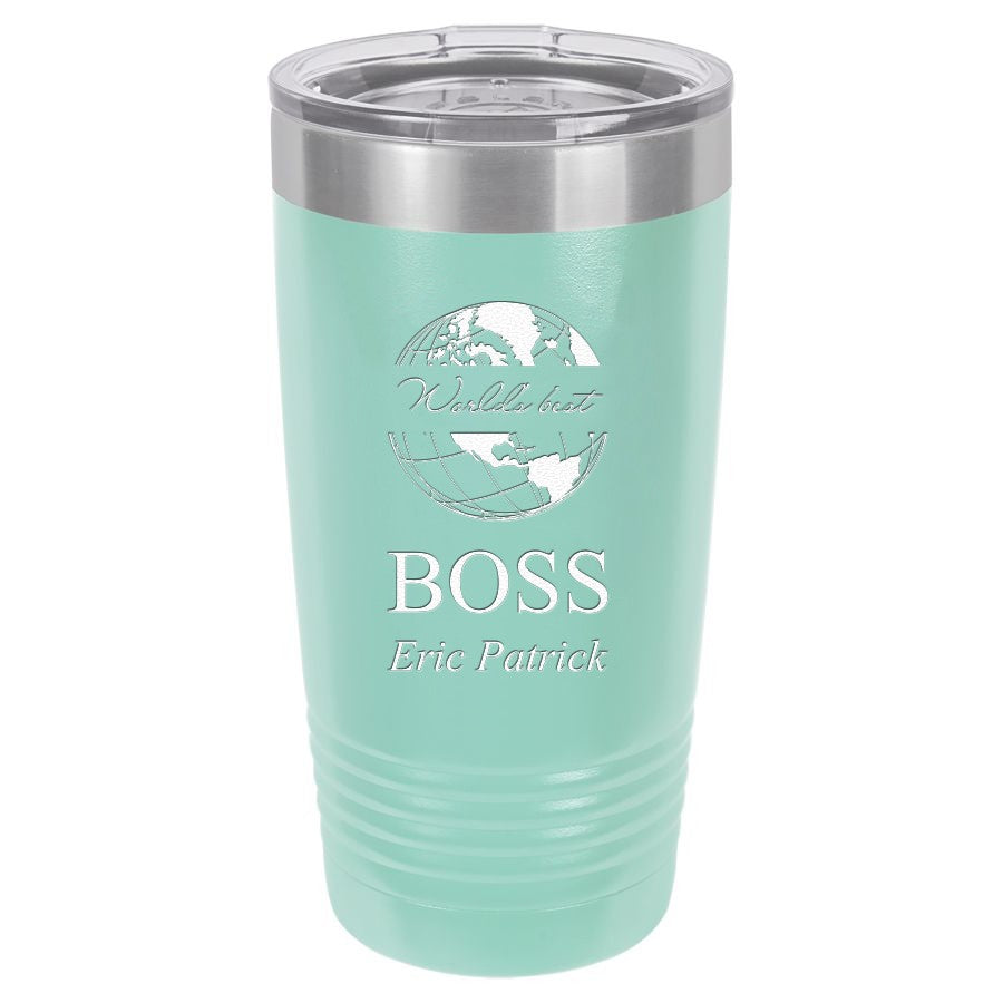 World's Best Boss Personalized 20 Ounce Teal Polar Camel Travel Mug