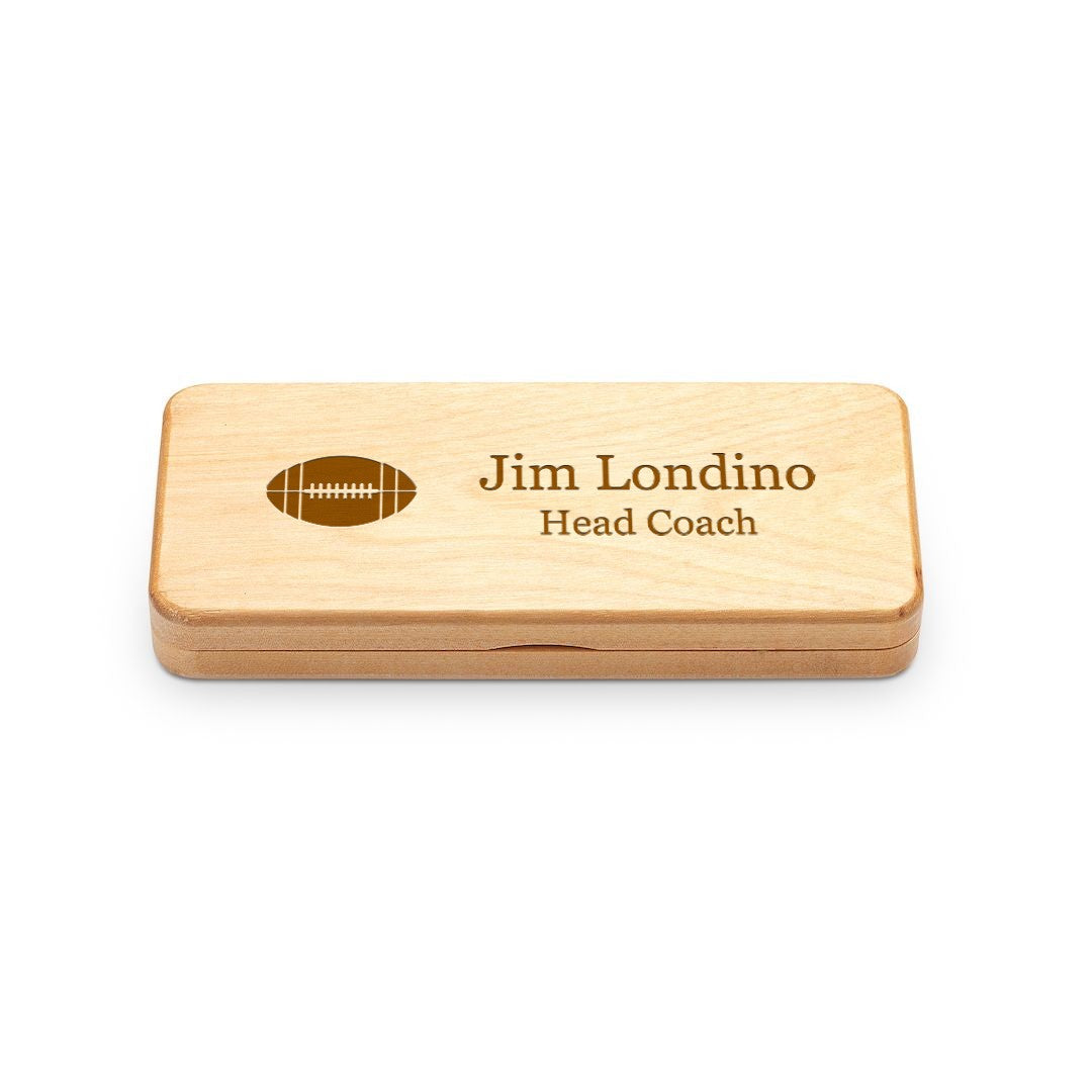 Elegance Collection Maple Wood Personalized Pen & Pencil Set for Football