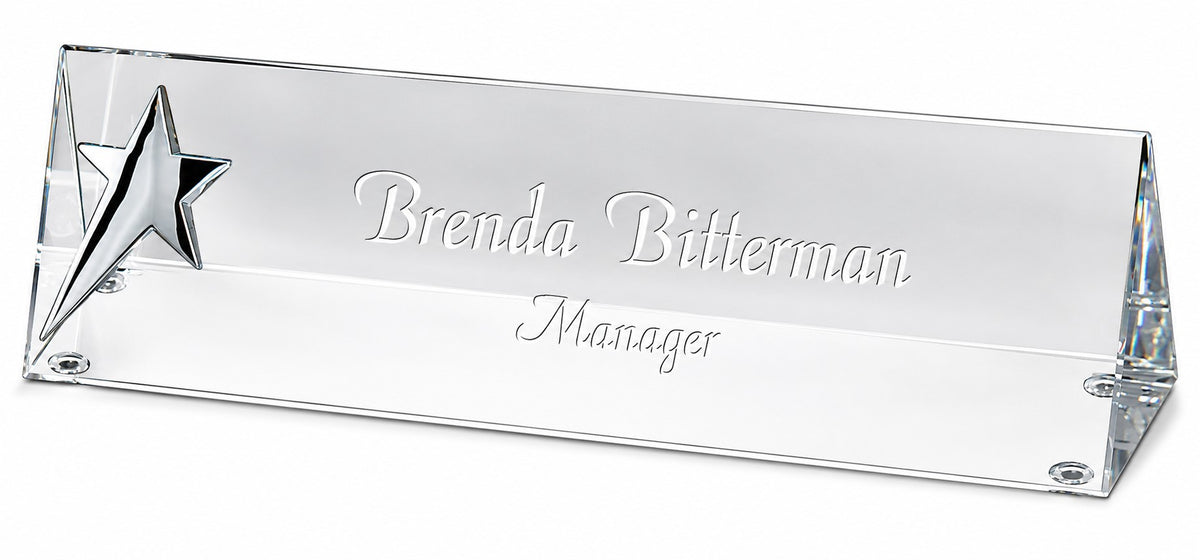 Personalized Star Crystal Desktop Name Plate