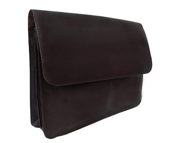 Three Section Flap Over Leather Portfolio