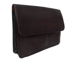 Three Section Flap Over Leather Portfolio