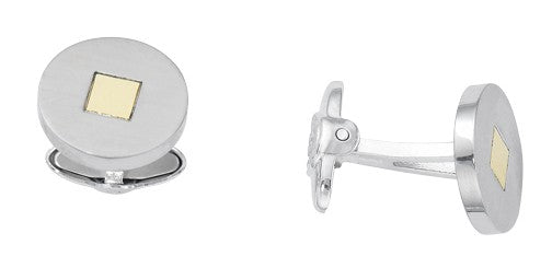 Dolan & Bullock Saint-Tropez Collection Stainless Steel & 14 Karat Gold Cufflinks