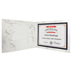 Personalized White Marble Certificate Holder