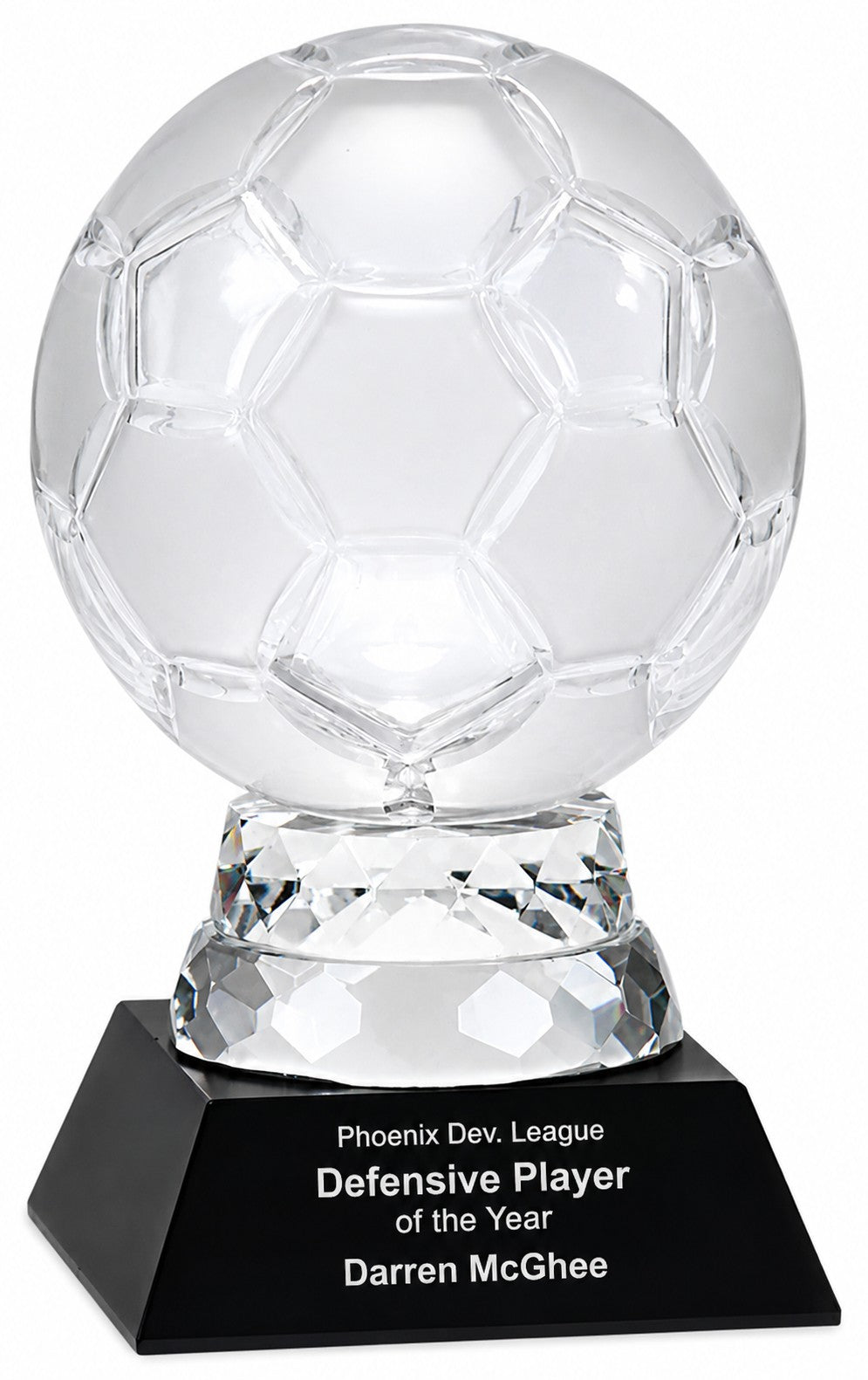Personalized Crystal Soccer Award