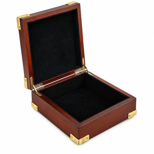 Rosewood Finish Keepsake Chest with Brass Corner