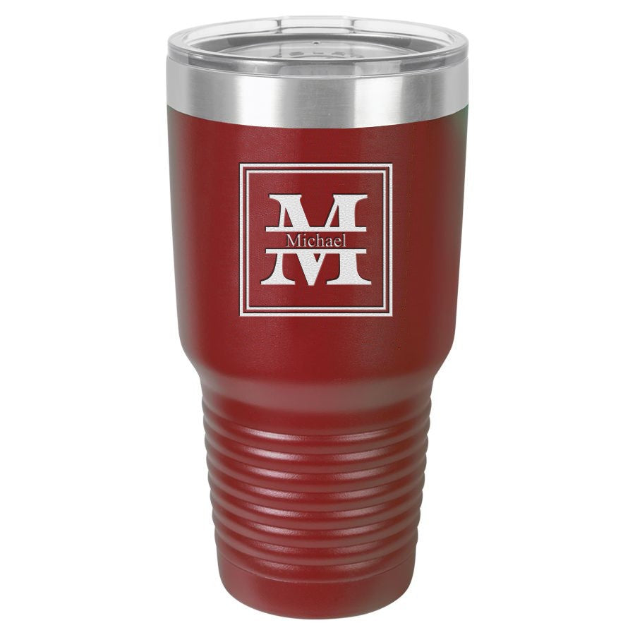 Split Monogram 30 Ounce Maroon Polar Camel Ringneck Tumbler