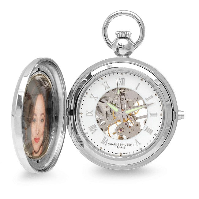 Picture Frame Mechanical Pocket Watch & Chain - Executive Gift Shoppe