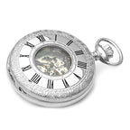 Silver Mechanical Charles Hubert Pocket Watch & Chain #3804 - Executive Gift Shoppe
