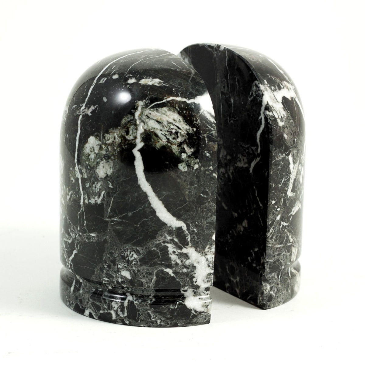 Sphere Black Marble Bookends