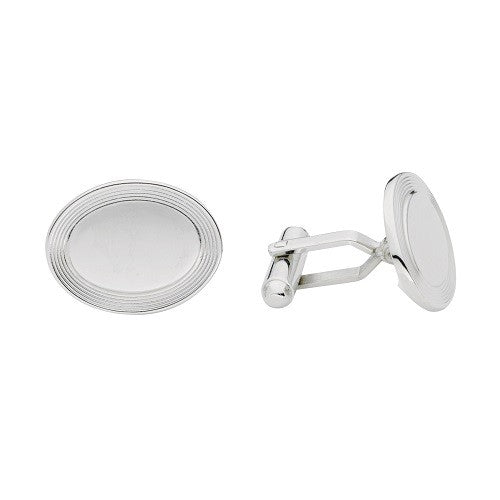 Framed Oval Engraved Cufflinks